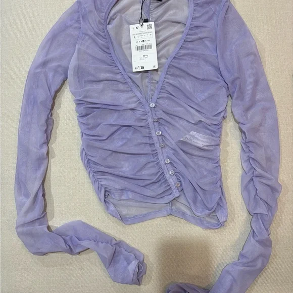 Zara ruched tulle top - Picture 4 of 4